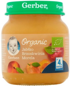 Gerber Deser Organic Jabłko Brzoskwinia Morela 125g