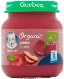 Gerber Deser Organic Jabłko Burak 125g