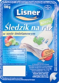 Lisner Śledzik na Raz w Sosie Śmietanowym 100g