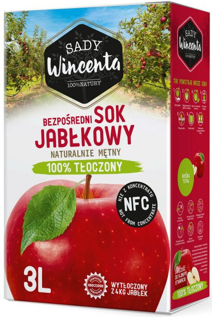 Sady Wincenta Sok Jabłkowy 3l