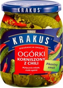 Krakus Ogórki Korniszony z Chili 500g