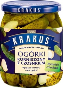 Krakus Ogórki Korniszony z Czosnkiem 500g