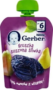 Gerber Mus Gruszka Suszona Śliwka 90g