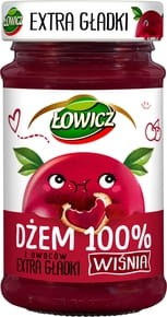 Łowicz Dżem Gładki Wiśnia 100% 235g